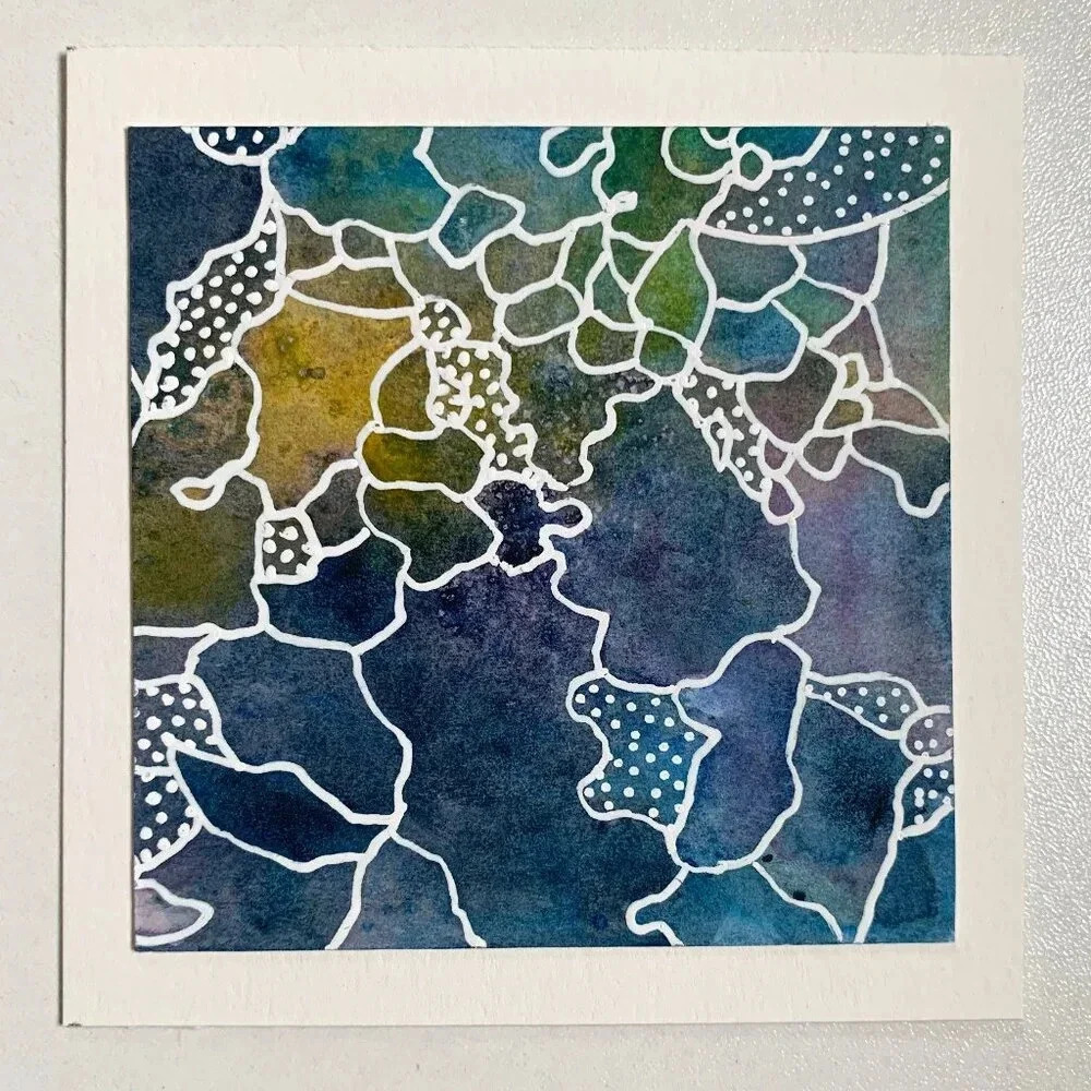 Original Handmade Abstract Watercolor Card Set - 6 Unique Blank Note Cards OOAK - Picture 7 of 12